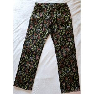 BooHoo Man Men's Floral Tapestry Relaxed Fit Button Fly Jeans (32×32) NWT